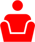 Rotes Icon von einem Sofa